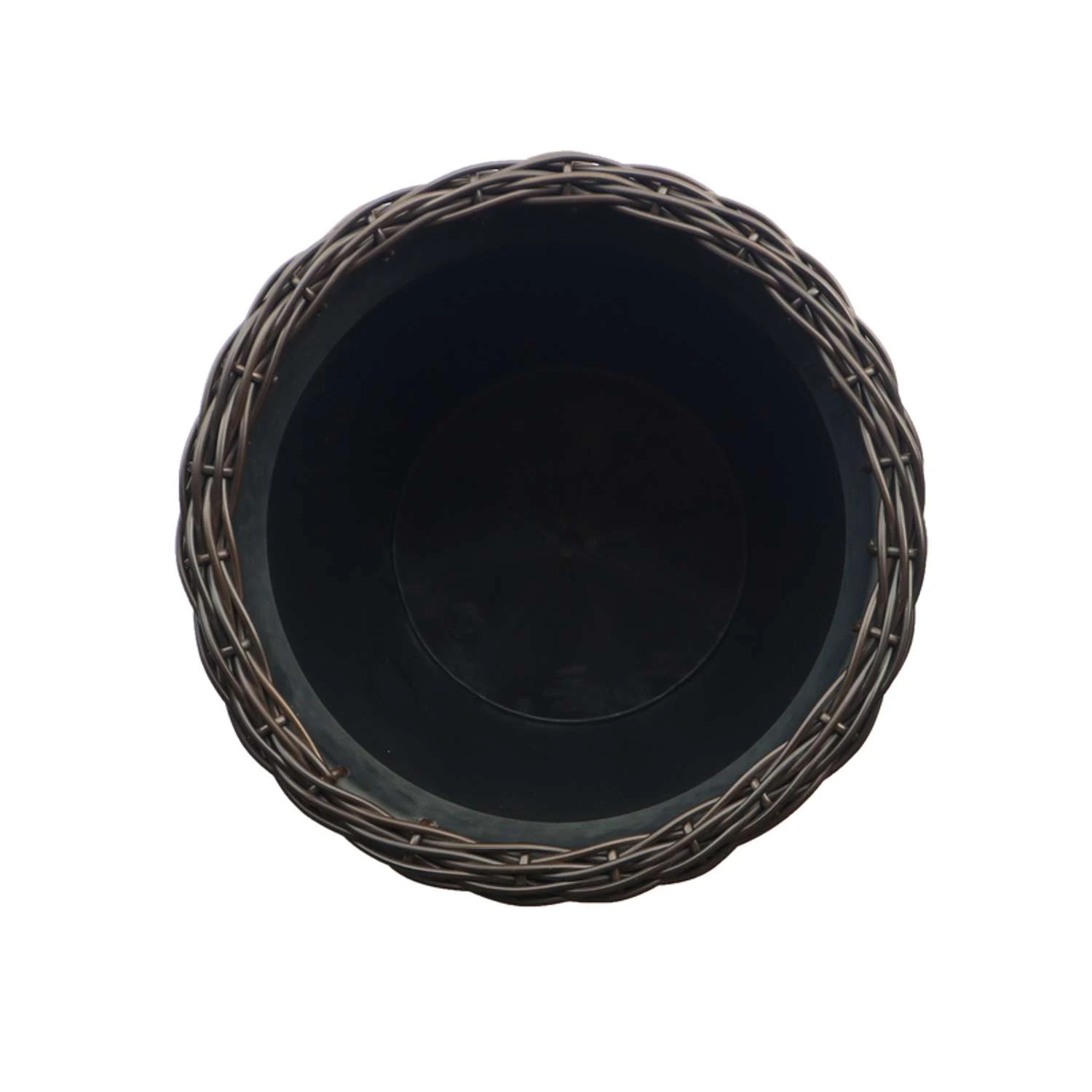 Infinity 13 In. H X 14 In. D Plastic Woven Wicker Planter Brown 5 Infinity 13 In. H X 14 In. D Plastic Woven Wicker Planter Brown - Image 3