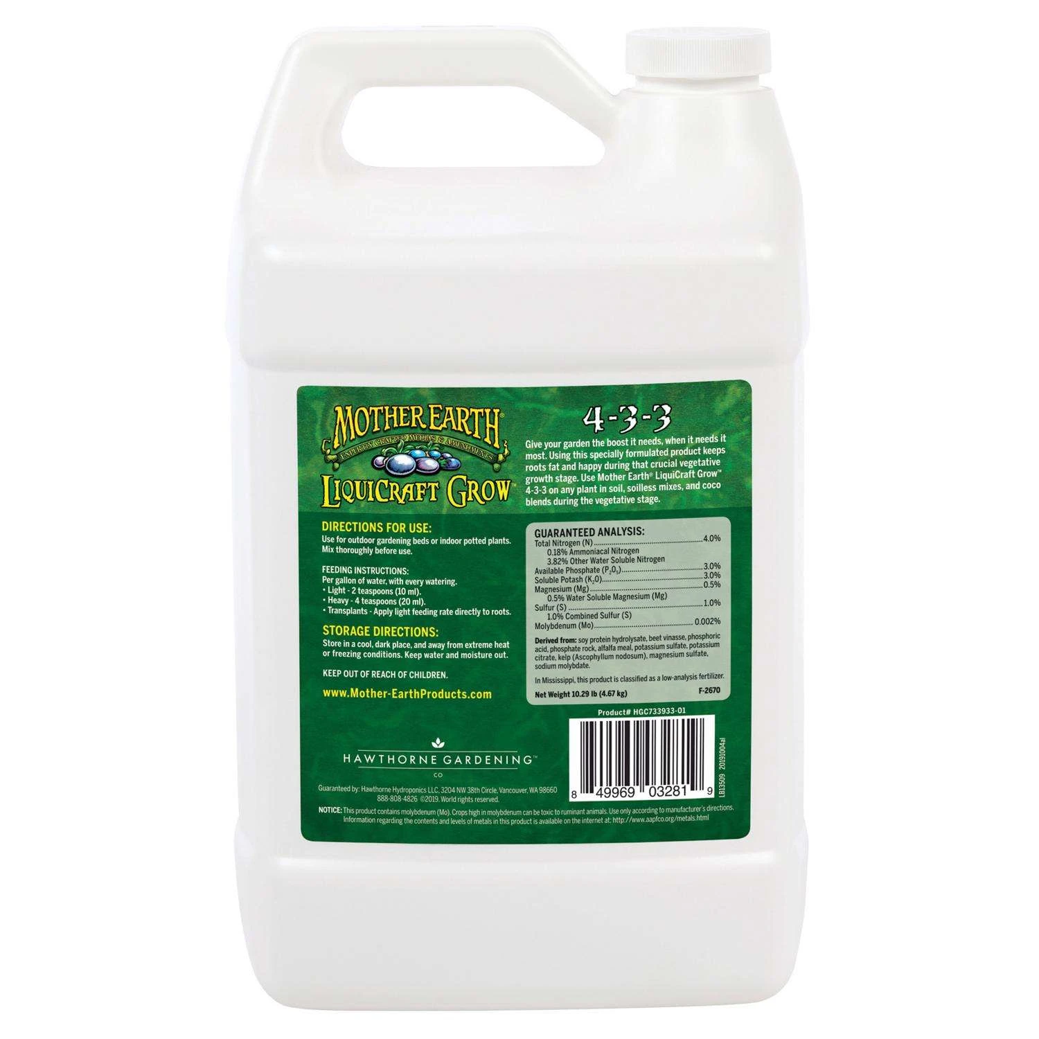 Mother Earth LiquiCraft Grow Tomatoes 4-3-3 Plant Fertilizer 1 Gal 4 Mother Earth LiquiCraft Grow Tomatoes 4-3-3 Plant Fertilizer 1 Gal - Image 2