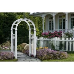 Vita Vienna 86.5 In. H White Vinyl Garden Arbor