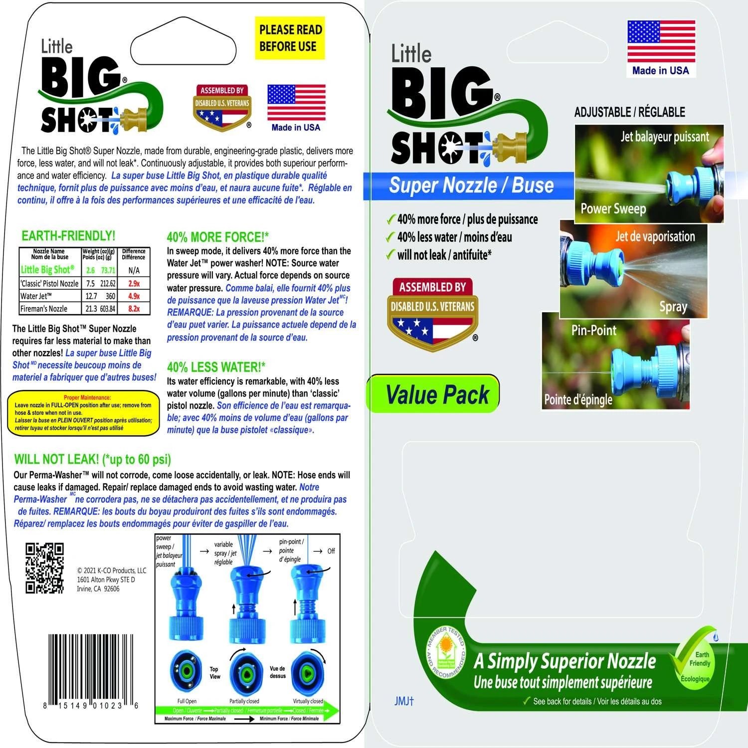 Little Big Shot Adjustable Continuous Plastic Hose Nozzle 4 Little Big Shot Adjustable Continuous Plastic Hose Nozzle - Image 2