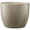 SK Pottery 5.9 In. H X 6.3 In. D Clay Basel Ceramic Pot Beige