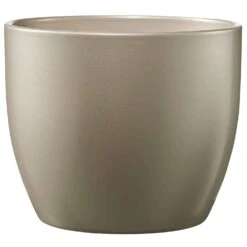 SK Pottery 5.9 In. H X 6.3 In. D Clay Basel Ceramic Pot Beige
