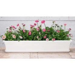 Novelty 6.5 In. H X 8 In. W X 36 In. D X 36 In. D Plastic Countryside Flower Box White -ORBIT || ACE || TORO Shop 6b9890c6 8017 4622 a064 d223eba48bb7