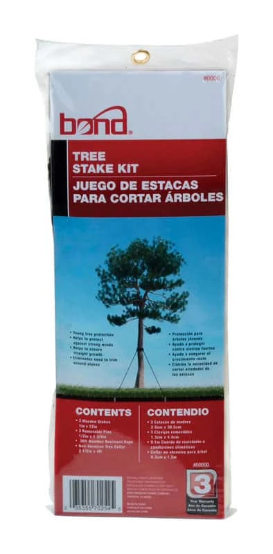 Bond 15 In. H Black Plastic Tree Stake Kit 3 Bond 15 In. H Black Plastic Tree Stake Kit