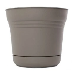 Bloem 12.75 In. H X 14 In. W Plastic Saturn Planter Charcoal