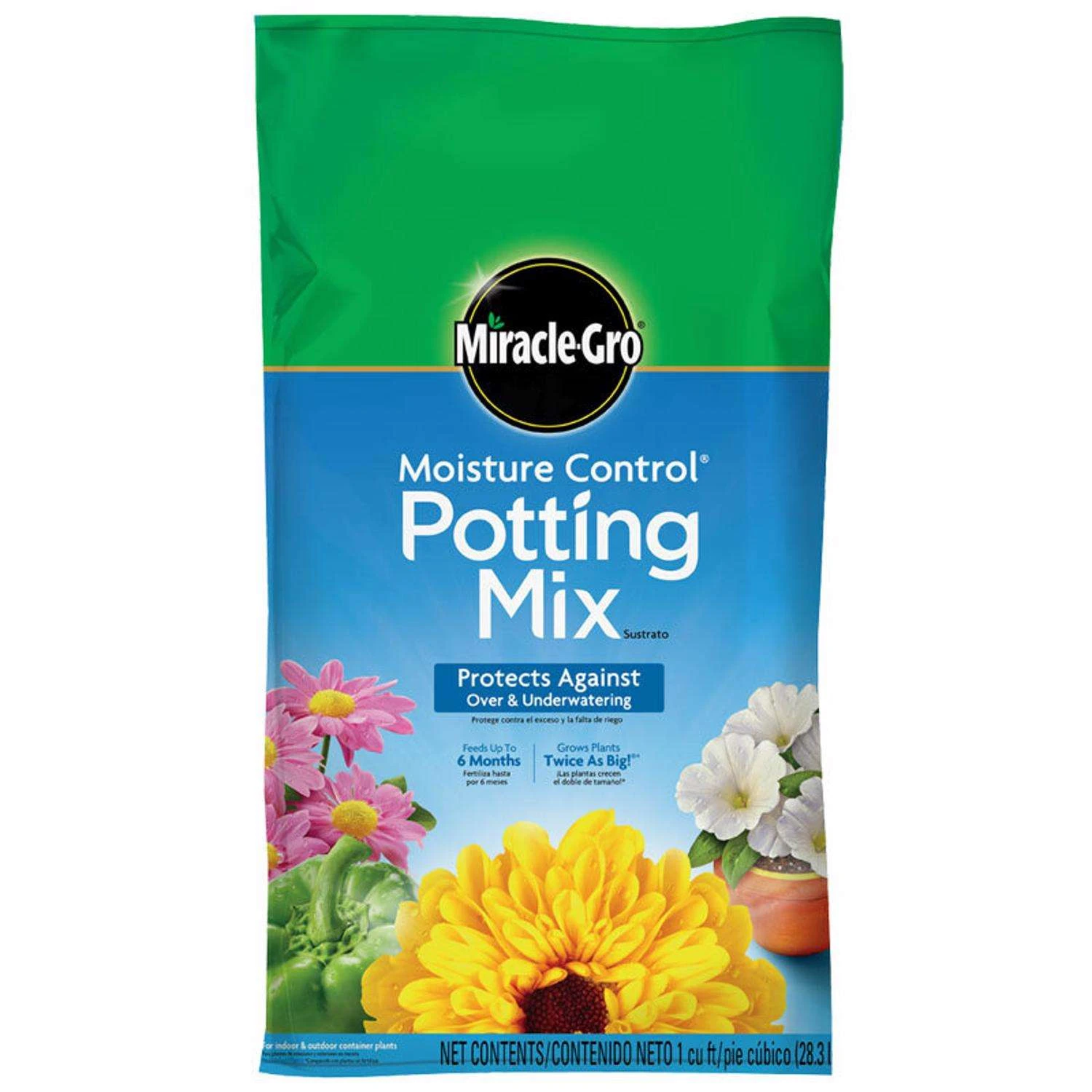 Miracle-Gro Moisture Control Flower And Plant Potting Mix 1 Cu Ft 3 Miracle-Gro Moisture Control Flower And Plant Potting Mix 1 Cu Ft