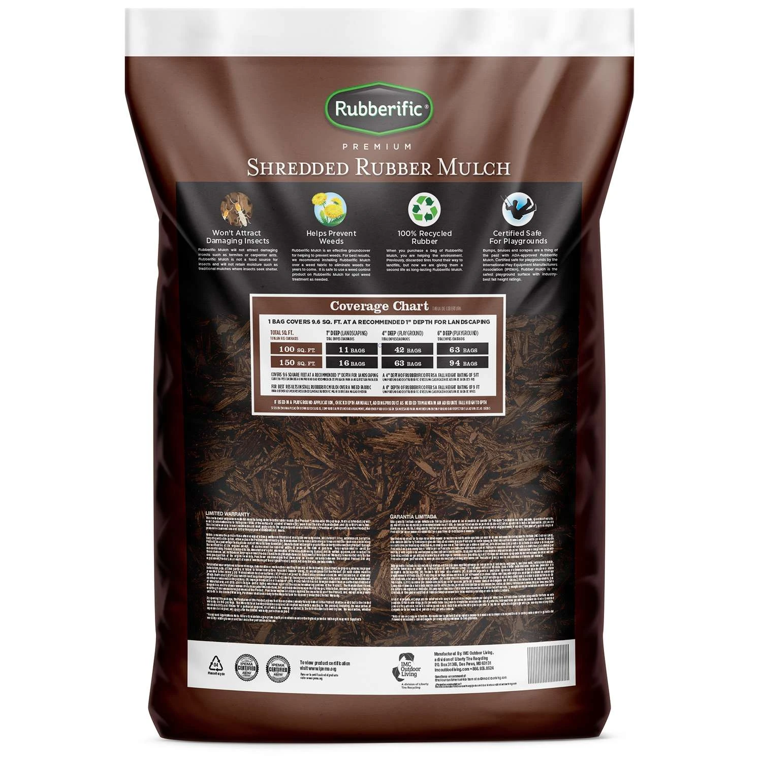 Rubberific Brown Shredded Rubber Mulch 0.8 Cu Ft 5 Rubberific Brown Shredded Rubber Mulch 0.8 Cu Ft - Image 3