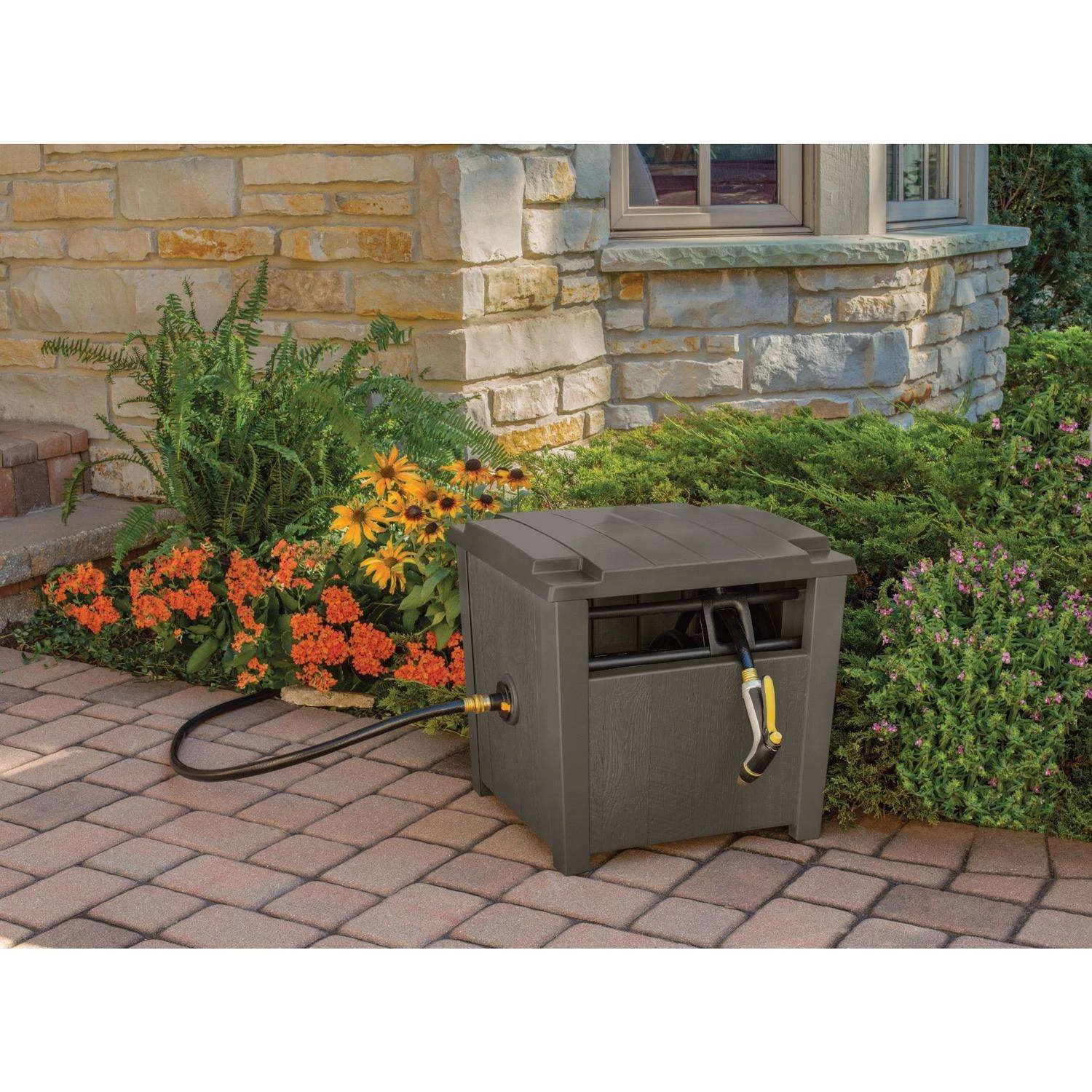 Suncast Slide Trak 175 Ft. Brown Retractable Free Standing Hideaway Hose Reel 6 Suncast Slide Trak 175 Ft. Brown Retractable Free Standing Hideaway Hose Reel - Image 4