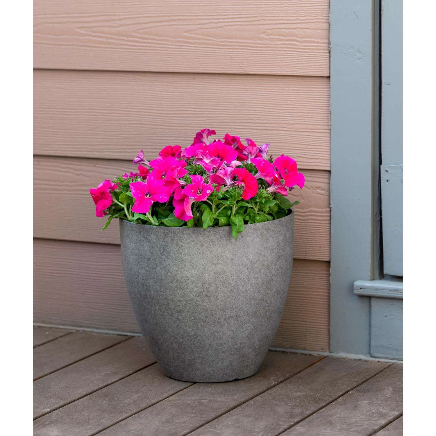 Southern Patio 12 In. H X 13 In. D Resin Egg Planter Graystone 4 Southern Patio 12 In. H X 13 In. D Resin Egg Planter Graystone - Image 2