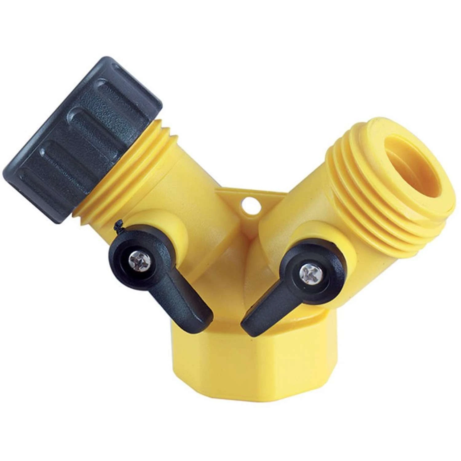 PlumbCraft Plastic Y-Hose Connector With Shut Offs 3 PlumbCraft Plastic Y-Hose Connector With Shut Offs