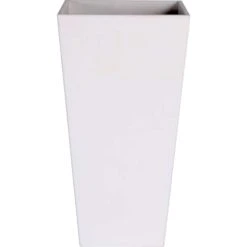Novelty Artstone 19.5 In. H X 10.3 In. W X 10.3 In. D Resin Ella Tall Planter White