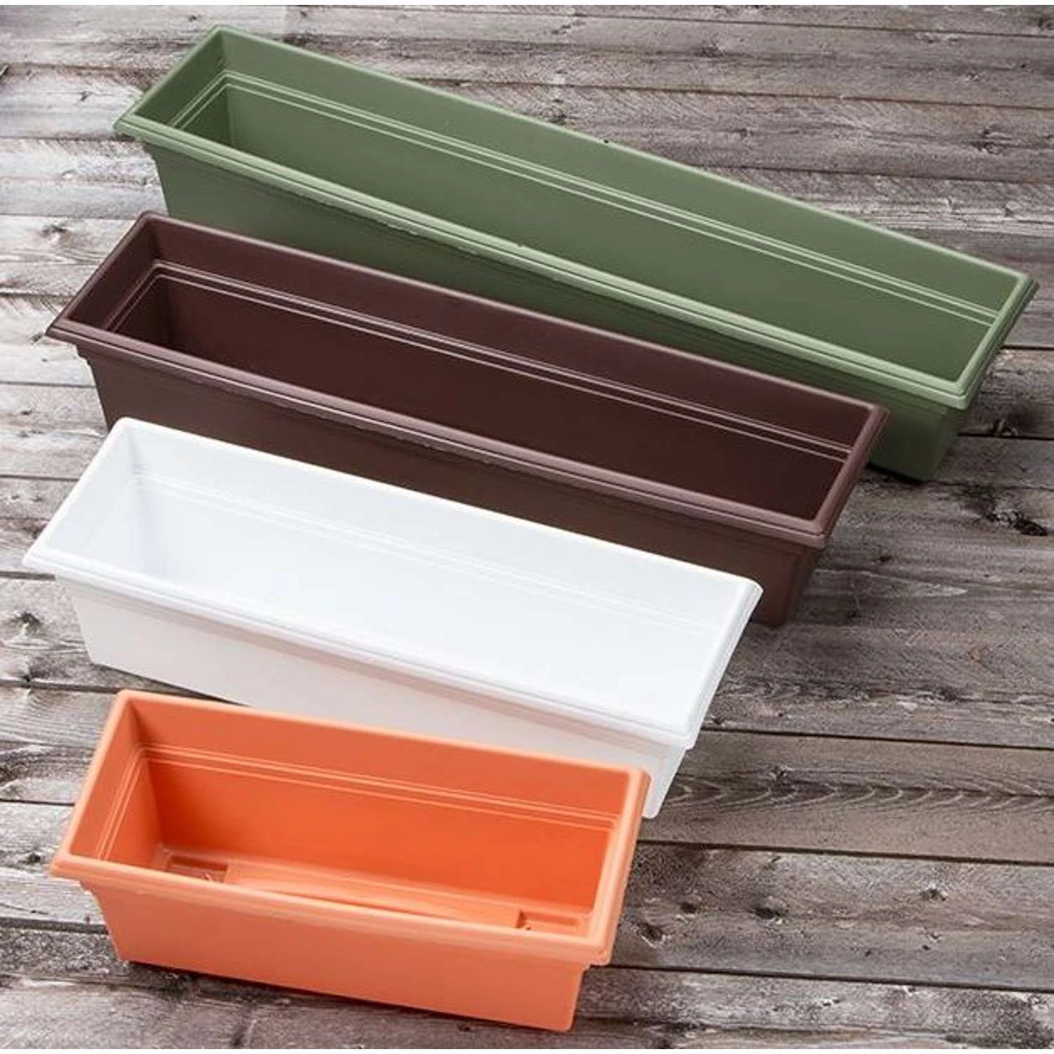 Novelty 6.4 In. H X 35.8 In. W X 8 In. D Plastic Countryside Flowerbox Flower Box Brown 9 Novelty 6.4 In. H X 35.8 In. W X 8 In. D Plastic Countryside Flowerbox Flower Box Brown - Image 7