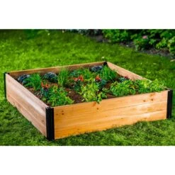 Vita Mezza 11 In. H X 48 In. W X 48 In. D Cedar Garden Planter Espresso Brown