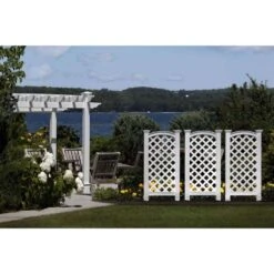 Vita Luxembourg 56.25 In. H White Vinyl Garden Trellis -ORBIT || ACE || TORO Shop 8332ee0a 4264 4a63 9963 1c7903e141b6
