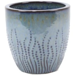 Deroma Krishna 9 In. H X 9 In. W X 9 In. D Ceramic Planter Blue/Green