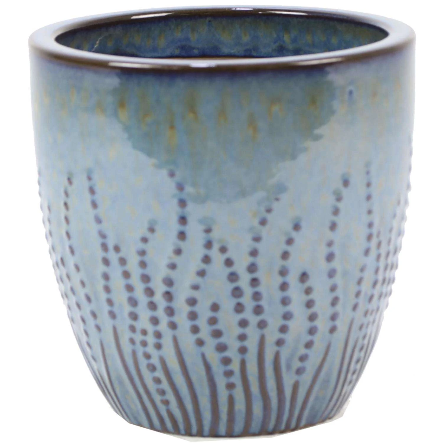 Deroma Krishna 9 In. H X 9 In. W X 9 In. D Ceramic Planter Blue/Green 3 Deroma Krishna 9 In. H X 9 In. W X 9 In. D Ceramic Planter Blue/Green