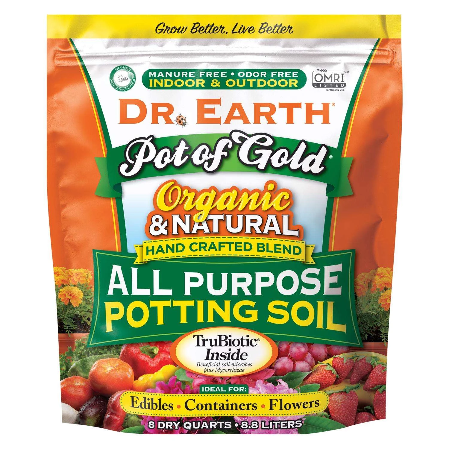 Dr. Earth Pot Of Gold Organic All Purpose Potting Soil 8 Qt 3 Dr. Earth Pot Of Gold Organic All Purpose Potting Soil 8 Qt