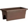 Novelty 10 In. H X 12 In. W X 24 In. D Plastic Countryside Over-The-Rail Deck Rail Planter Brown
