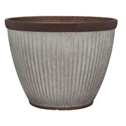 Southern Patio 15 In. H X 20.5 In. W X 20.5 In. D X 20.5 In. D Resin Westlake Planter Rustic Gray