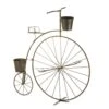 Summerfield Terrace Penny Farthing Bicycle 33.8 In. H Brass Metal Plant Stand