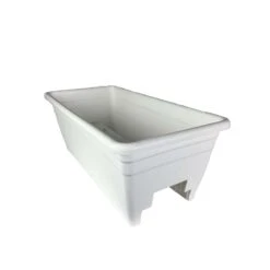 HC Companies 9 In. H X 12 In. W X 24 In. D Plastic Deck Rail Planter White