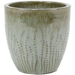 Deroma Krishna 9 In. H X 9.1 In. W X 9.1 In. D Ceramic Planter Gray