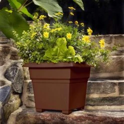 Novelty 15 In. H X 18 In. W X 18 In. D Plastic Countryside Tub Patio Planter Brown -ORBIT || ACE || TORO Shop 8d1373aa 329f 45b9 95c7 834b926117b7