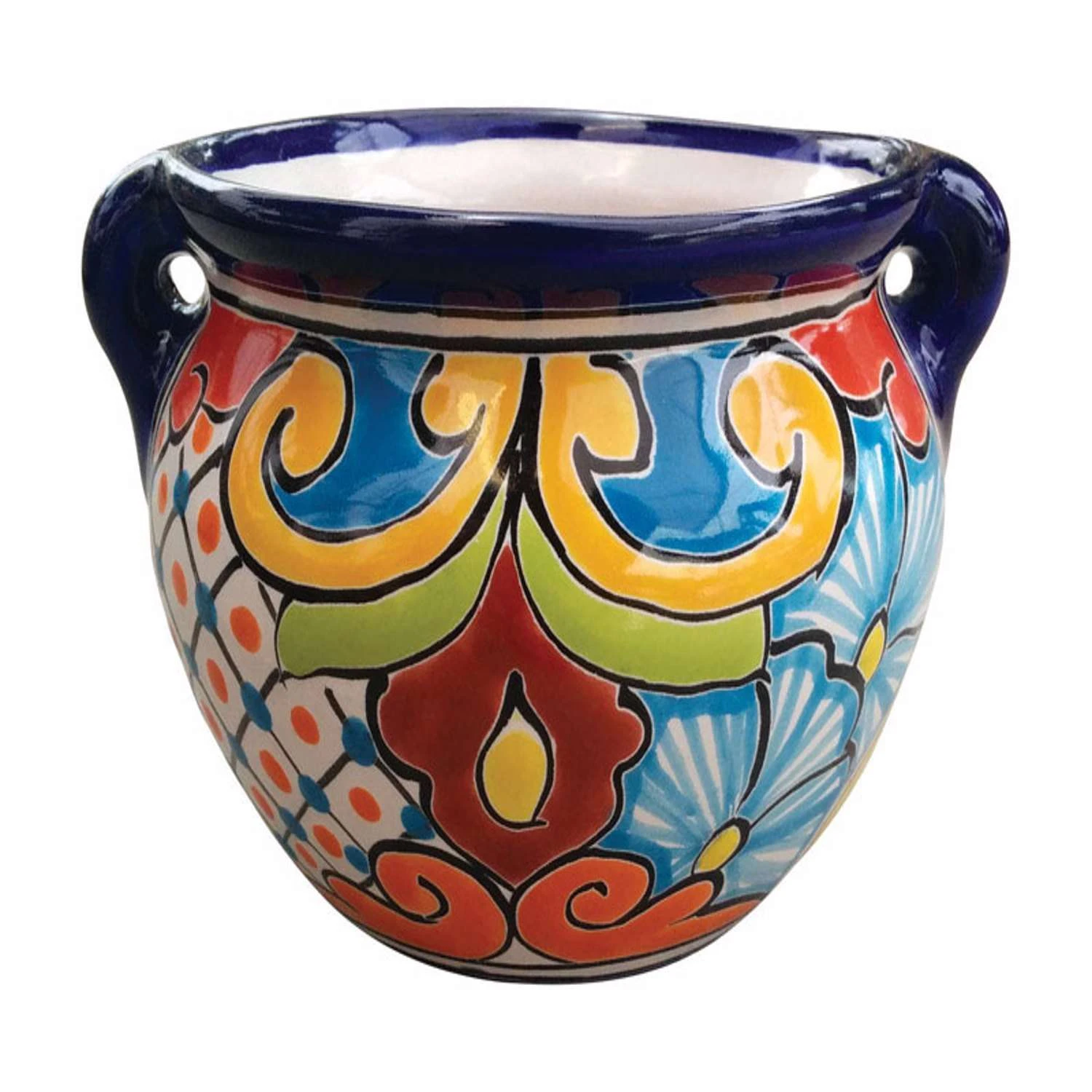 Avera Products Talavera 6 In. H X 7.25 In. W X 5.25 In. D Ceramic Michoacana Planter Multicolored 3 Avera Products Talavera 6 In. H X 7.25 In. W X 5.25 In. D Ceramic Michoacana Planter Multicolored