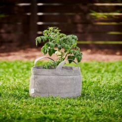 Coolaroo 11 In. H X 12 In. W X 12 In. D X 12 In. D Polyethylene Round Planter Bag Gray
