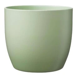 SK Pottery 3.9 In. H X 4.7 In. W X 4.7 In. D Clay Basel Ceramic Pot Green