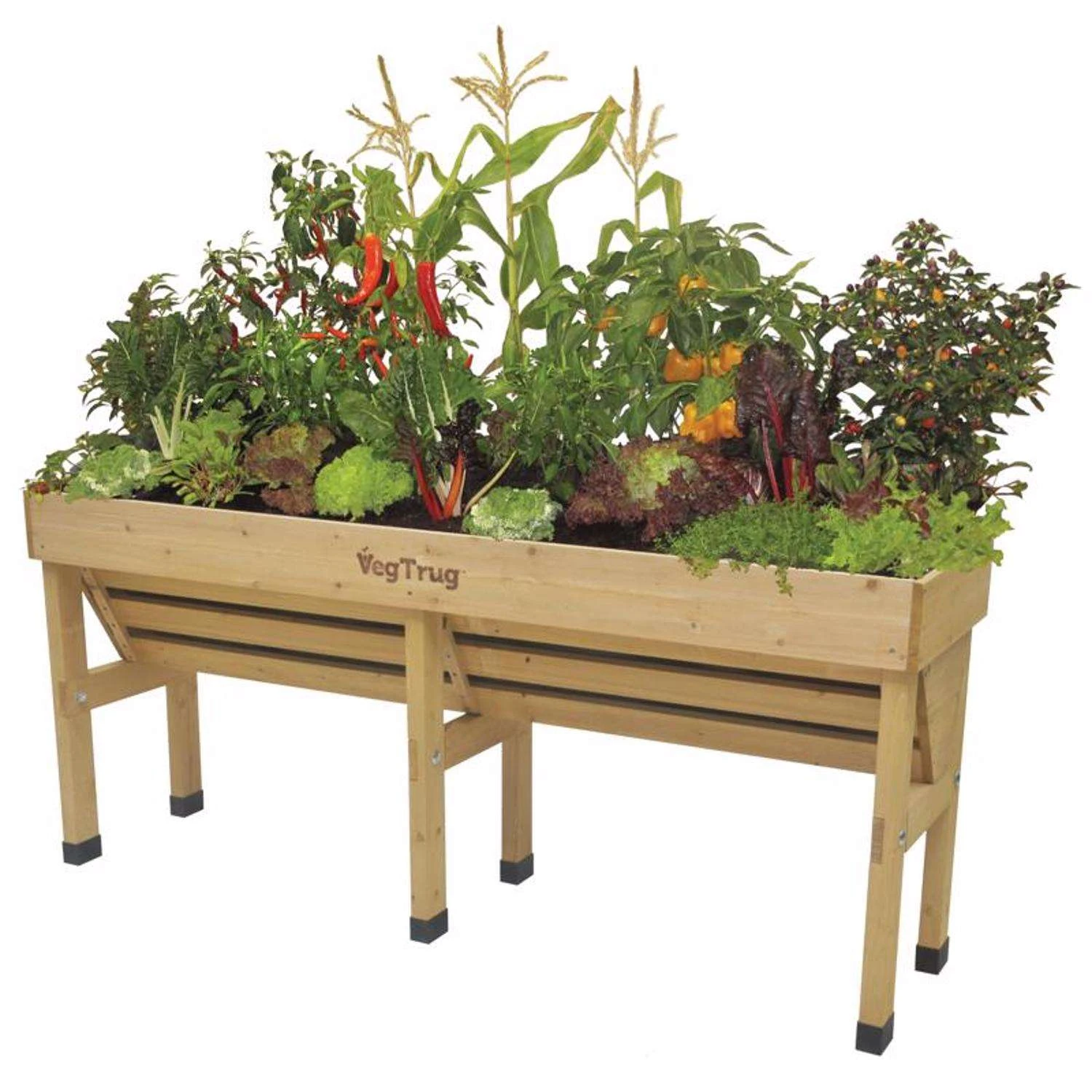 VegTrug 32 In. H X 73 In. W X 18 In. D Wood Wall Hugger Planter Natural 3 VegTrug 32 In. H X 73 In. W X 18 In. D Wood Wall Hugger Planter Natural