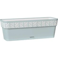 Deroma Mosaic 7 In. H X 7 In. W X 20 In. D Resin Vaso Save Balcony Planter Mint