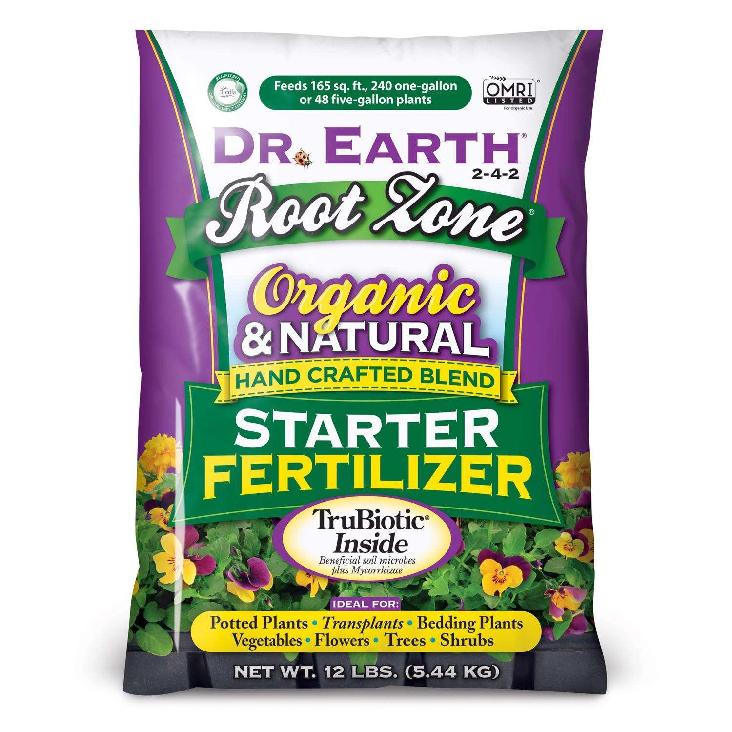 Dr. Earth Root Zone Organic All Purpose 2-4-2 Plant Fertilizer 12 Lb 3 Dr. Earth Root Zone Organic All Purpose 2-4-2 Plant Fertilizer 12 Lb