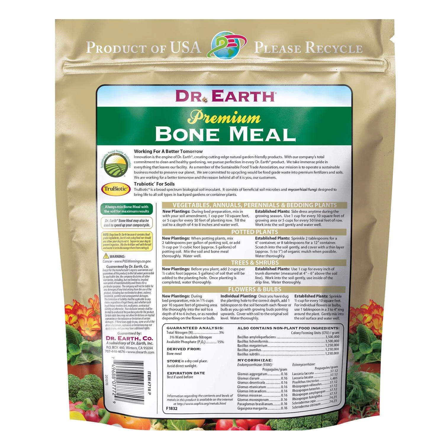 Dr. Earth Pure & Natural Organic Granules Bone Meal 2.5 Lb 4 Dr. Earth Pure & Natural Organic Granules Bone Meal 2.5 Lb - Image 2