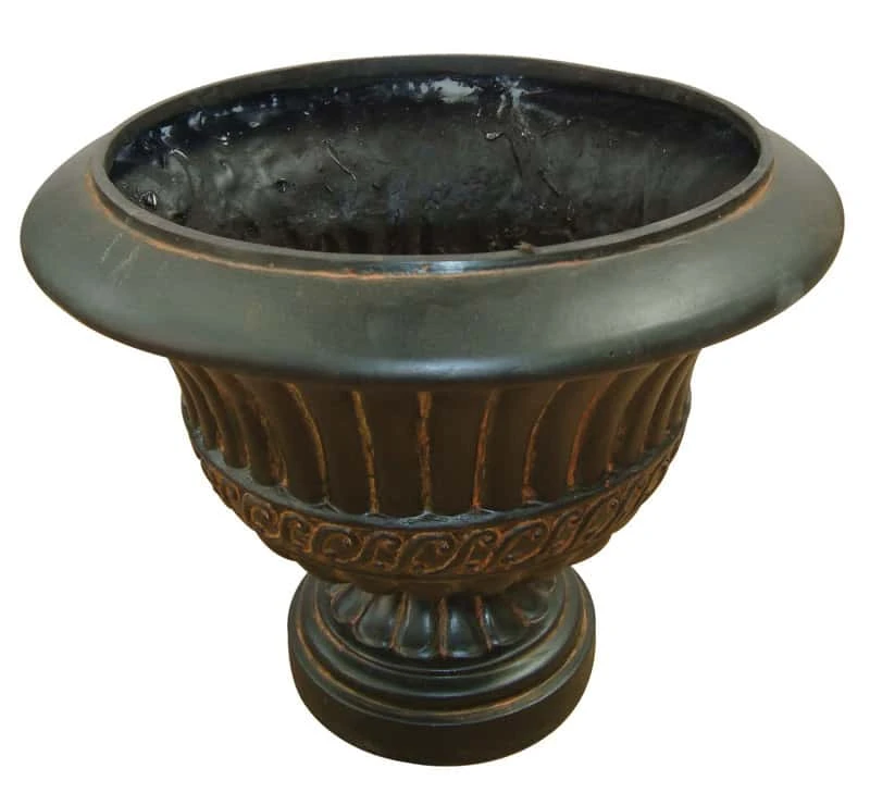 Southern Antique Urn 17.5 " X 14.5 " Fiberglass, Resin Black Int/Ext 3 Southern Antique Urn 17.5 " X 14.5 " Fiberglass, Resin Black Int/Ext