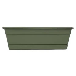 Bloem Dura Cotta 5.75 In. H X 24 In. W X 7.5 In. D Plastic Window Box Green
