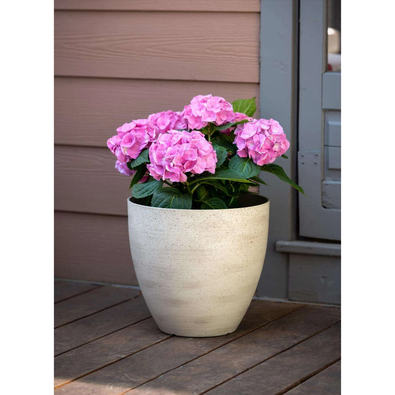 Southern Patio 12 In. H X 13 In. D Resin Egg Planter Whitestone 4 Southern Patio 12 In. H X 13 In. D Resin Egg Planter Whitestone - Image 2