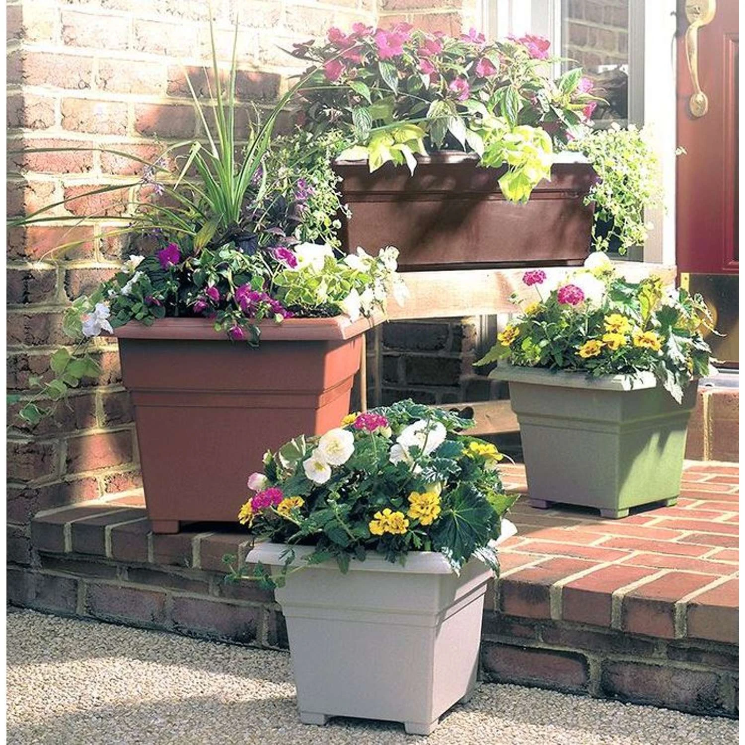 Novelty 10 In. H X 27 In. W X 12 In. D Plastic Countryside Tub Patio Planter Sage 6 Novelty 10 In. H X 27 In. W X 12 In. D Plastic Countryside Tub Patio Planter Sage - Image 4