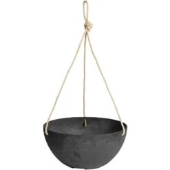 Novelty ArtStone 5.9 In. H X 12.2 In. W X 12.2 In. D X 12.2 In. D Resin Napa Hanging Planter Black