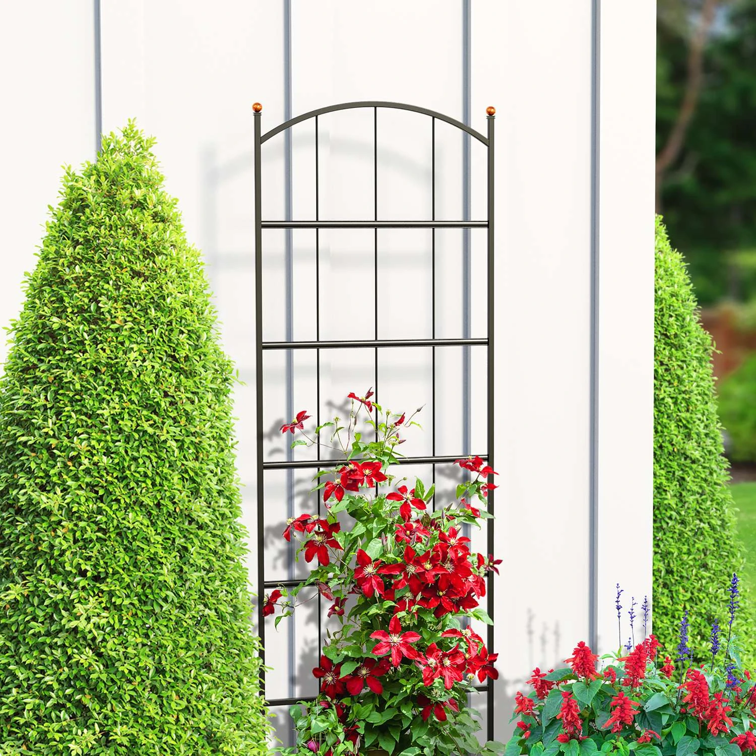 Panacea 75 In. H Black Steel Trellis 4 Panacea 75 In. H Black Steel Trellis - Image 2