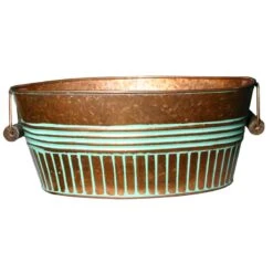 Robert Allen 6 In. H X 9 In. W Metal Planter Copper