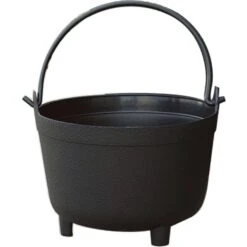 Novelty 12 In. H X 15 In. D Plastic Kettles Planter Black