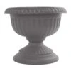 Bloem 14.8 In. H X 17.8 In. D Plastic Grecian Urn Flower Pot Charcoal