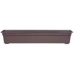 Novelty 6.4 In. H X 35.8 In. W X 8 In. D Plastic Countryside Flowerbox Flower Box Brown