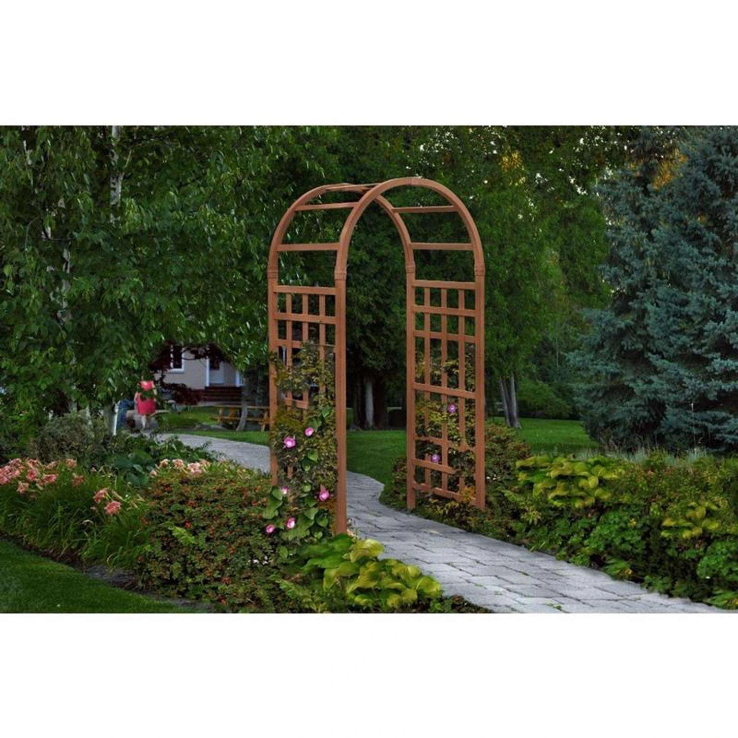 Vita Sierra 81 In. H Brown Vinyl Garden Arbor 3 Vita Sierra 81 In. H Brown Vinyl Garden Arbor