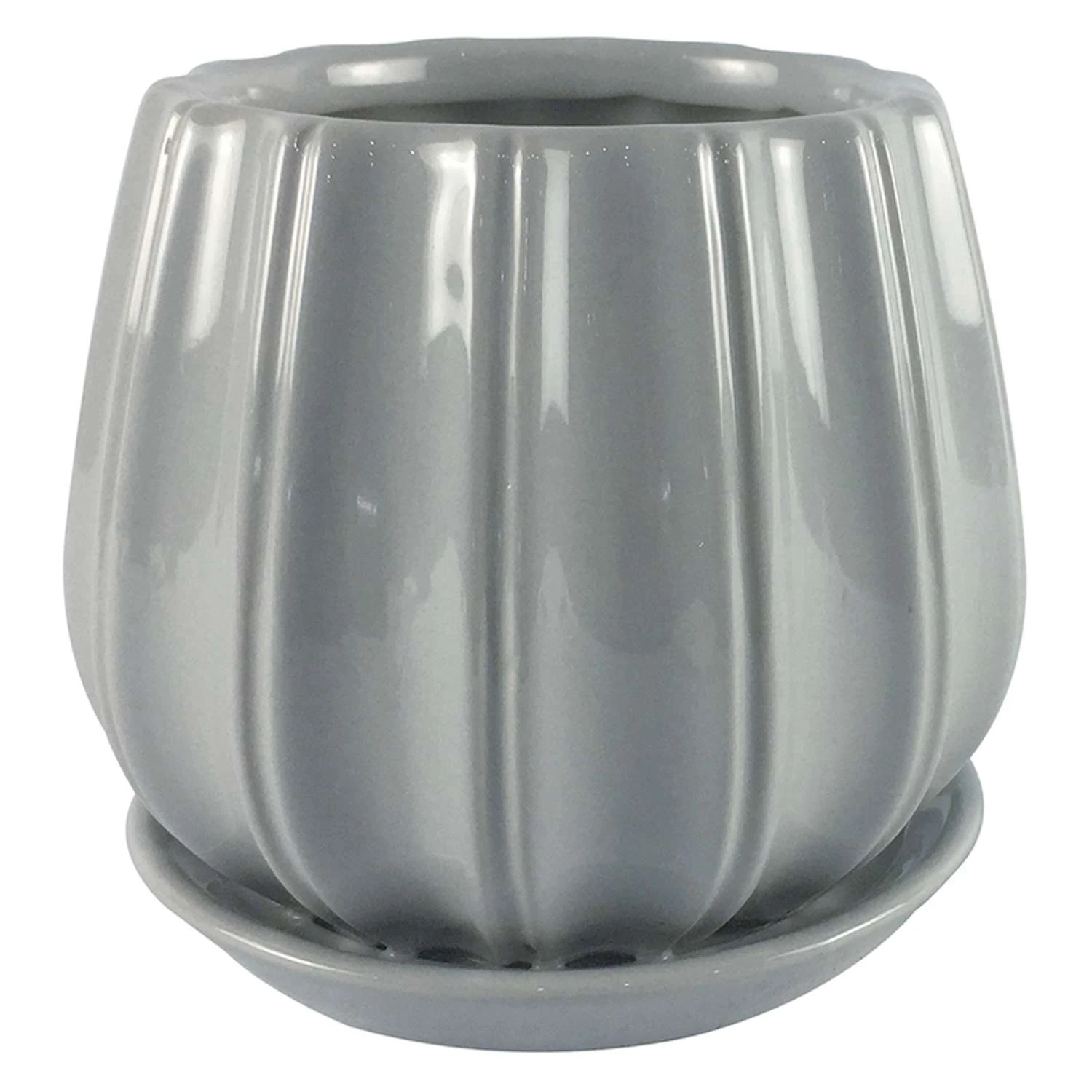 Trendspot Contour 7.28 In. H X 8 In. W X 8 In. D X 8 In. D Ceramic Planter Gray 3 Trendspot Contour 7.28 In. H X 8 In. W X 8 In. D X 8 In. D Ceramic Planter Gray