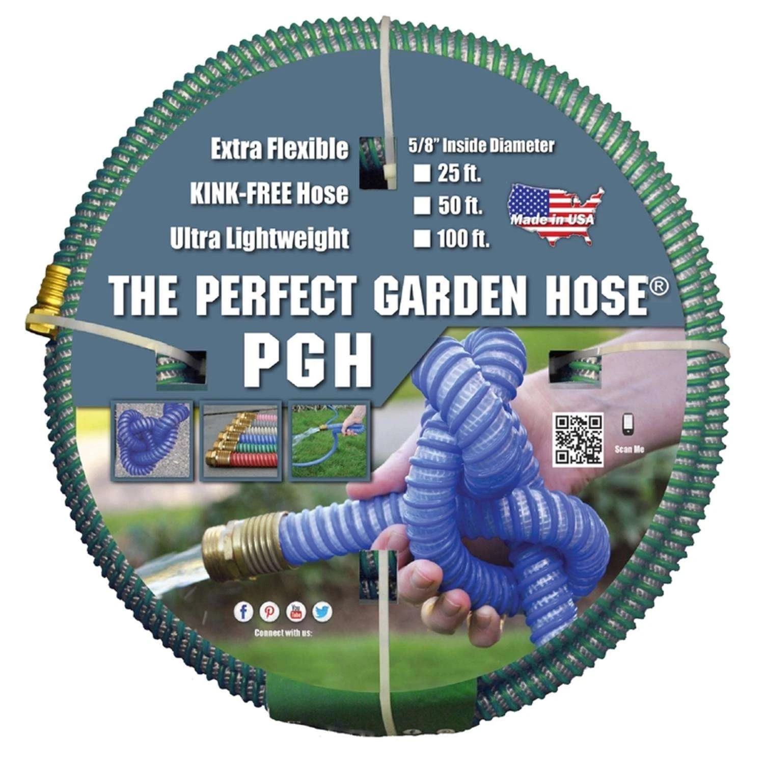 The Perfect Garden Hose 5/8 In. D X 100 Ft. L Light Duty Professional Grade Flexible Garden Hose 3 The Perfect Garden Hose 5/8 In. D X 100 Ft. L Light Duty Professional Grade Flexible Garden Hose