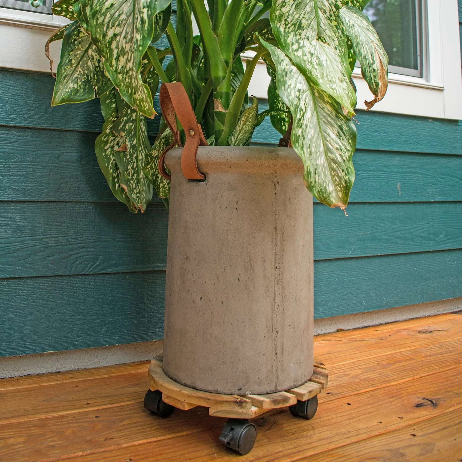 Avera Products 3.25 In. H X 12 In. W X 12 In. D Wood Traditional Plant Caddy Natural 5 Avera Products 3.25 In. H X 12 In. W X 12 In. D Wood Traditional Plant Caddy Natural - Image 3