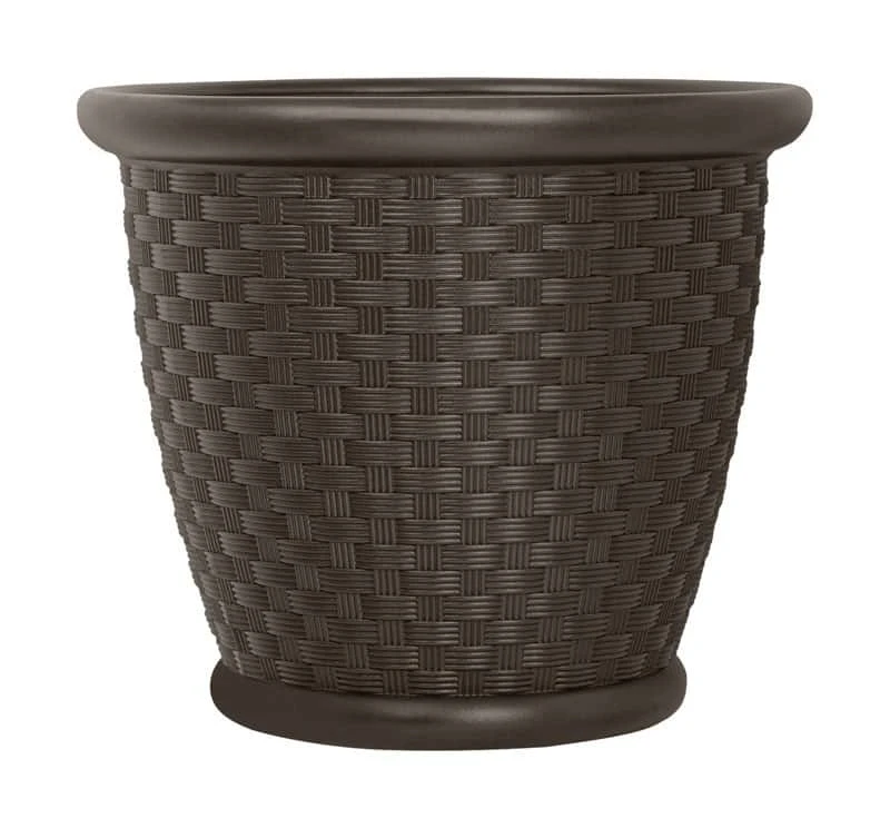Suncast Sonora 15.75 In. H X 18 In. W Resin Planter Brown 3 Suncast Sonora 15.75 In. H X 18 In. W Resin Planter Brown