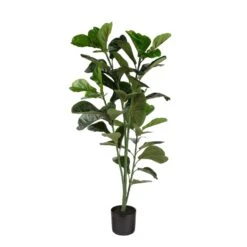 Naturae Decor 47 In. H Plastic Artificial Fiddle Leaf Fig Green